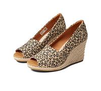TOMS Michelle - Sandalias de cuña para Mujer, Leopardo pequeño con Textura Natural, Talla 7.5, Leopardo pequeño con Textura Natural, 38 EU