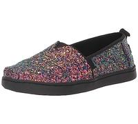 TOMS Mocasín clásico Alpargatapara niña, Negro con Purpurina Gruesa, 36.5 EU