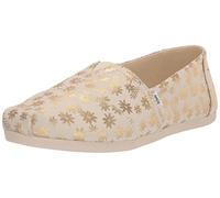 TOMS Mocasines Planos con Estampado de Alpargata para Mujer, Dorado Natural, 36 EU