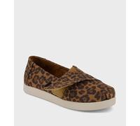 TOMS Mocasines Planos de Alpargata para niño y niña, de Microfibra de Leopardo de azúcar Moreno, Talla 3, Brown Sugar Mini Leopard Microfibra, 3 UK Child