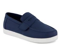 TOMS Mocasines Planos Oliver para niño, Piel de Nobuk Azul Marino, 8 UK Child