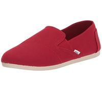 TOMS Mocasines Planos Redondo sin Cordones para Mujer, Lienzo Rojo, 38.5 EU