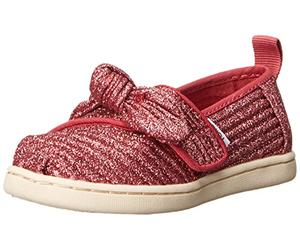 TOMS Niñas Tiny Glitter Alpargata Mocasines Planos, Rosa Rose Rose, 19.5 EU