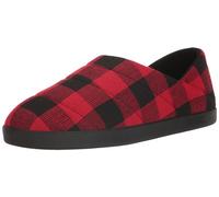 TOMS Pantuflas Ezra para hombre, Forro polar a cuadros rojos, 39 EU