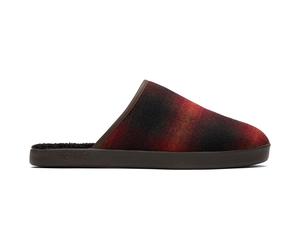 Toms Puerto Mula Hombre Casual Confort Salón sin Cordones Piel Pantuflas Rojo