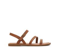 TOMS Sandalia plana Kira para mujer, piel bronceada, 37 EU, marrón (Tan Leather), 37.5 EU
