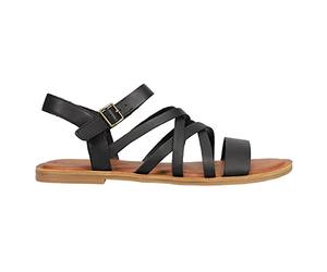 TOMS Sandalia plana Sephina para mujer, Black, 36 EU