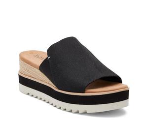 TOMS Sandalias Casuales 10019736 para Mujer, Lona Pesada de Ancho Ancho Negro, 37.5 EU