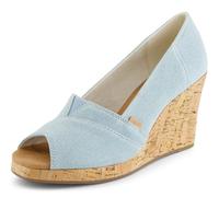 TOMS Sandalias clásicas de cuña para mujer, Azul pastel, 41 EU