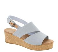 TOMS Sandalias ClaudineWedge para mujer, Mezclilla lavada azul pastel, 43.5 EU