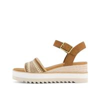 TOMS Sandalias de cuña Diana Mule para mujer, cómodas sin cordones con entresuela acolchada y tacón de cuña para uso diario y nocturno, Beige oscuro, 9.5