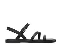 TOMS Sandalias KiraFlat para mujer, Piel negra, 42 EU