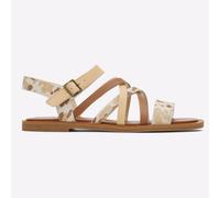 TOMS Sephina, Sandalias Planas Mujer, Beige Abstract Cow Print, 36.5 EU