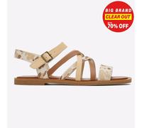 TOMS Sephina, Sandalias Planas Mujer, Beige Abstract Cow Print, 36.5 EU