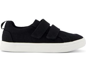 TOMS - Tenis Cruz de doble correa para jóvenes, Lona negra Heritage, 6 Big Kid