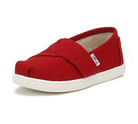 TOMS Tiny Alpargata Mocasines Planos, Lona, Unisex Niños, Rojo, 28.5