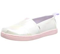 TOMS Tiny Alpargata Mocasines Planos, Sintético/Lona, Niñas, Blanco, 21