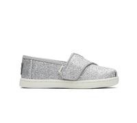 TOMS Tiny Alpargata Mocasines Planos, Sintético/Lona, Niñas, Plateado, 21