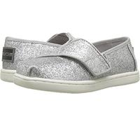 TOMS Tiny Alpargata Mocasines Planos, Sintético/Lona, Niñas, Plateado, 26