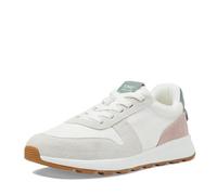 TOMS Trvl Lite - Tenis retro con cordones para mujer, estilo casual, verde, blanco roto, rosa, Egret Multi Suede, 38.5 EU