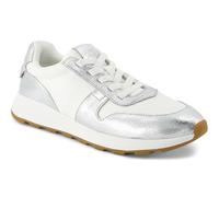 TOMS Trvl Lite - Tenis retro con cordones para mujer, Repelente al agua, piel de sarga vintage arrugada plateada, 37.5 EU