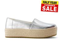Toms Shoes Zapatos Valencia Mujer Alpargatas de cuero sin cordones casuales Plata