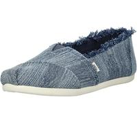 TOMS Women's, Alpargata Crochet Slip-On, Dark Sky Textured Denim Fray, 38.5 EU
