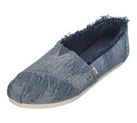 TOMS Women's, Alpargata Crochet Slip-On, Dark Sky Textured Denim Fray, 42.5 EU