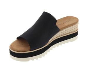 TOMS Women's Diana Mule Wedge Sandal, Black Heavy Canvas, 42 EU