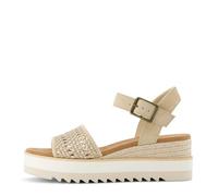 TOMS Women's Diana Sandal, Champagne Metallic Basket Weave Suede, 37.5 EU