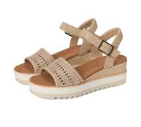 TOMS Women's Diana Sandal, Champagne Metallic Basket Weave Suede, 38.5 EU