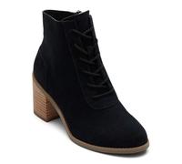 TOMS Women's Evelyn Lace-up Ankle Boot, Gamuza negra, 42.5 EU