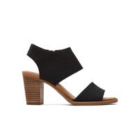 TOMS Women's Majorca Cutout Heeled Sandal, Black Melange Woven, 36 EU