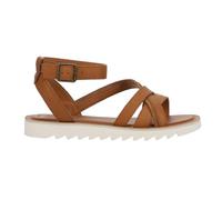TOMS Women's Rory Flat Sandal, Tan Leather Suede, 41 EU