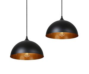 Tomshine Lámpara de Techo Vintage,2 pack 3.94ft/1.2m Lámpara Colgante Retro de Metal,E27 Base de la Bombilla,Lámpara de Techo Industrial para Cocina Restaurante (Negro)