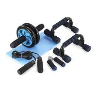 TOMSHOO AB Wheel Roller Kit with Push-Up Bar Knee Mat Jump Rope and