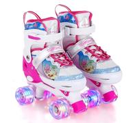 TOMSHOO Patines 4 Ruedas Niña Ajustables, Roller Skates con Ruedas LED Luminosas y Sistema Estable, Patines en Paralelo para Principiantes, Comodidad y Transpirable