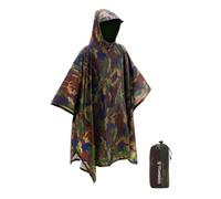 TOMSHOO Poncho Lluvia Hombre Capa de Lluvia Poncho de Senderismo Poncho de Bicicleta 3 en 1 Multifunción, Camuflaje 2, Talla única