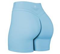 TomTiger Shorts de Yoga para Mujer, con Control Abdominal, Cintura Alta Tipo Ciclista, para Ejercicio, Entrenamiento y Efecto de Levantamiento de glúteos, Azul, M