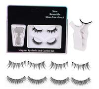 Tomvorks 2 Pares C - Curl Magnetic Fneelashes con Rizador para Pestañas Falsas de Aspecto, Ajuste Seguro, Todo el Día Comodidad (Mezcla 3)