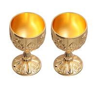 Tomvorks Adornos Retro de Copa Europea Dorada de Alto Grado 30 Ml para la Colección del Hogar Compacto y Portátil para Material Viaje Tamaño Metal 1,7 X 2,7 Pulgadas Regalos, Juegos Vino (calabaza