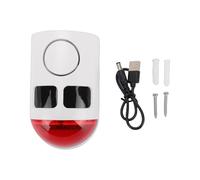 Tomvorks Alarma de Sensor de Movimiento Solar IP55 Impermeable 129 DB Luz Estroboscópica Sirena Ruidosa para Jardín Granja Patio Al Aire Libre