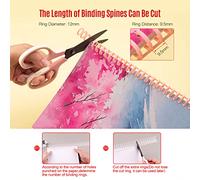 Tomvorks Anillas de Encuadernación de 30 Orificios, 10 Piezas de Lomos de Encuadernación con Diseño de Anillo Cilíndrico, Capacidad de 85 Hojas con Material para (10 piezas)