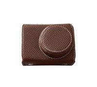 Tomvorks Bolso para Cámara Medio Estuche de Cuero Estilo Retro con Correa para el Hombro GR3 Agarre Mejorado Forro Suave Negro Medianoche (Café)