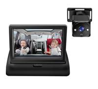 Tomvorks Cámara para Coche de bebé con Función de Visión Nocturna y Visión Gran Angular, Espejo Retrovisor 1080P para Bebés y Niños Pequeños
