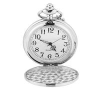 Tomvorks Classical Quartz Analógico Smooth Pocket Watch Collar Colgante de Halloween Boda de Navidad (Cadena Delgada de Plata glosada)