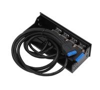 Tomvorks Concentrador de Panel Frontal USB 3.0, Extensión de Alta Velocidad 4 Puertos para Computadora Escritorio, Bahía Unidad 5,25 Pulgadas, Hecha ABS Duradero