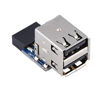 Tomvorks Conector de Placa Base USB, Adaptador Estándar de 9 Pines y 10 Pines para PC Personalizado, 5 uds., Negro, 3,3x1,5x2cm (Estilo A)