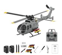 Tomvorks Control Remoto de Helicóptero, Motor sin Escobillas de una Sola Hélice, Giroscopio 6 Ejes, Retención Altitud, Localización Flujo Luz, Soporte Misil, Cargador USB,