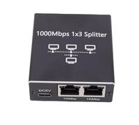 Tomvorks Divisor Gigabit Ethernet de Alta Velocidad 1000Mbps para el Adaptador RJ45 de Metal 1 a 3 Oficina en Casa
